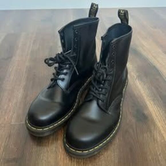 Dr. Martens Black Leather Boots - Picture 1 of 10